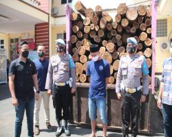 TRUK DAN MUATAN KAYU ILLEGAL LOGGI
