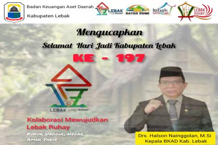 BKAD Kabupaten Lebak Mengucapkan Selamat Hari Jadi Kabupaten Lebak Ke 